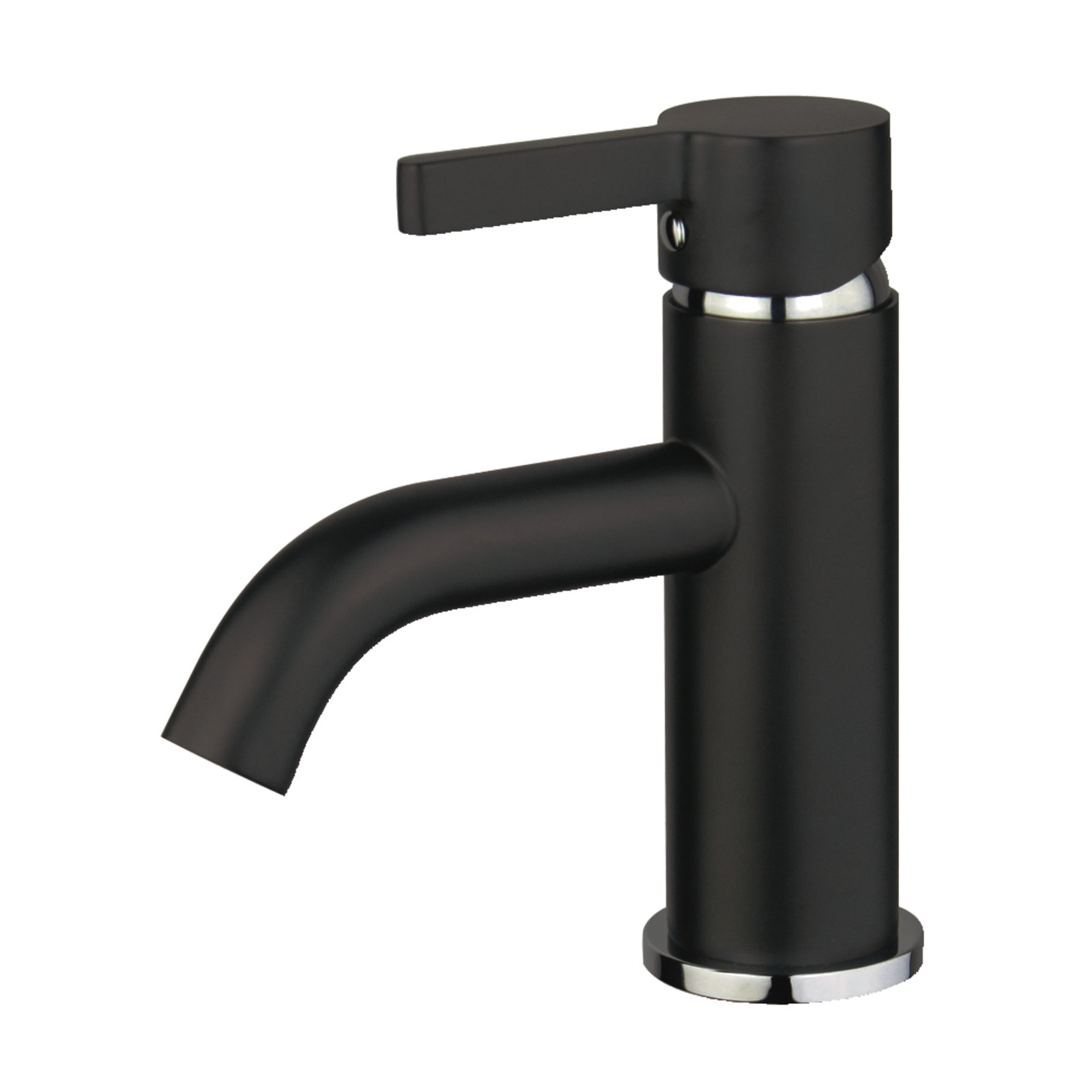 Kingston Brass Continental Single-Handle 1-Hole Deck Mount Bathroom Faucet with Push Pop-Up, Matte Black/Polished Chrome