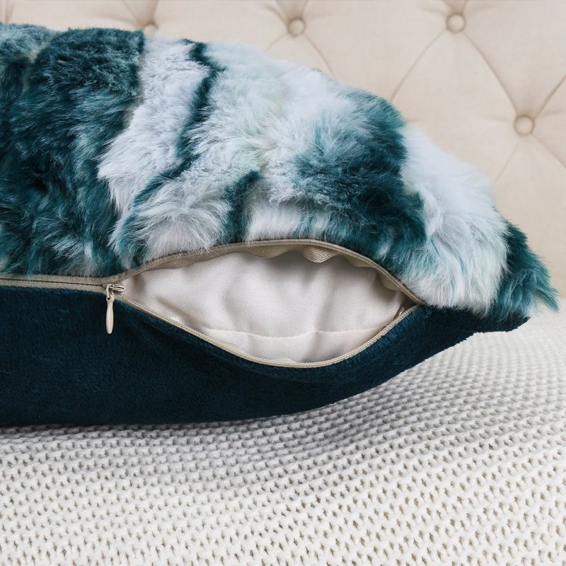 Jacquard Square Pillow Cover, 20" x 20", Deep Teal