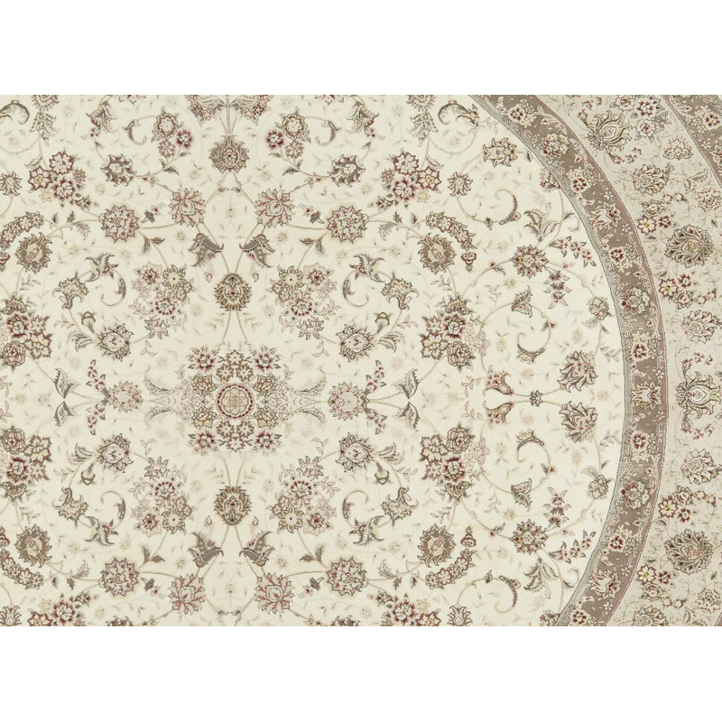 Tapis ivoire et ivoire noué à la main de haute qualité