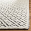 Tapis ivoire / noir en laine tissé à la main Matamoros-26830841