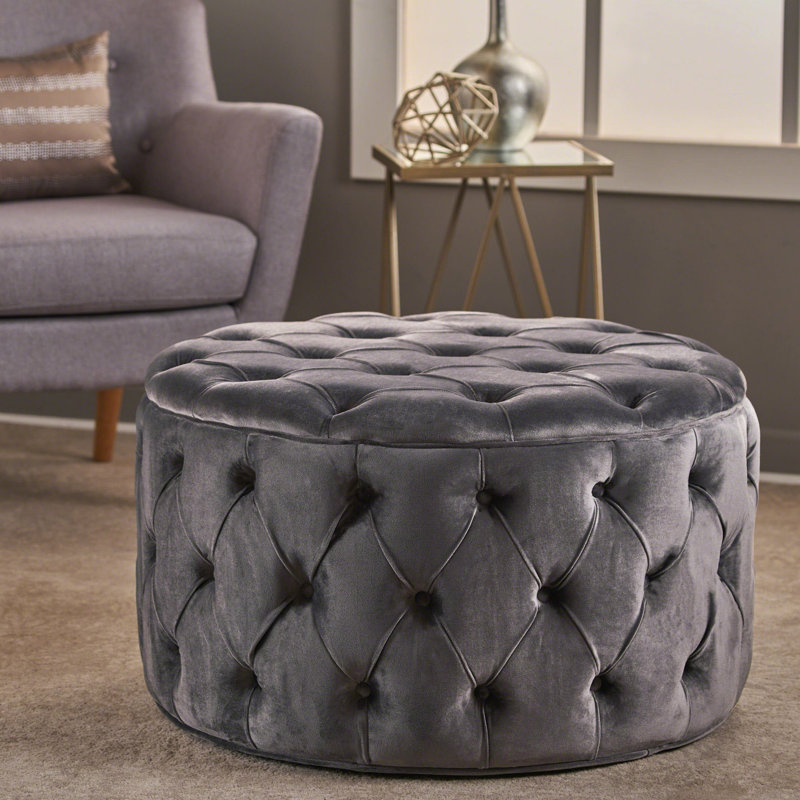 Velours gris avec revêtement - et repose-pieds confortable et polyvalent