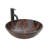 Bathroom Artistic Tempered Glass Vessel Bathroom Sink With Pop-Up Drain, Amber-Brown Tempered Glass Vanity Round Bowl (No Faucet)