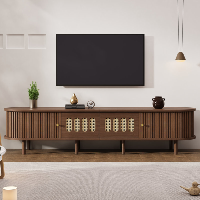 Unfinished TV Stand for TVs up to 78" with Fireplace Included