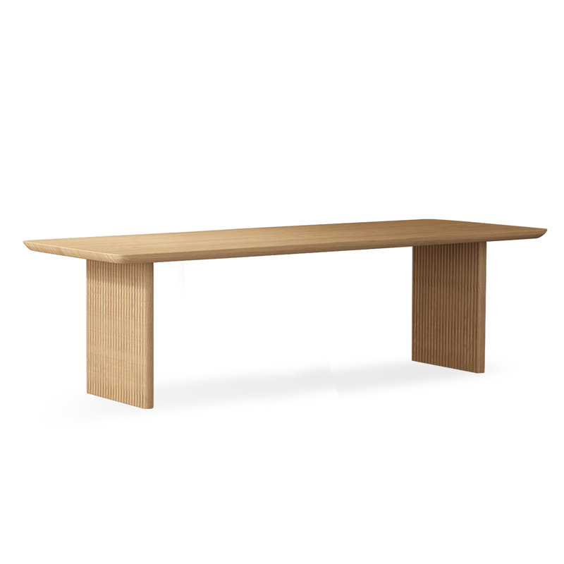 Modern Burlywood Rectangular Solid Wood Dining Table, Burlywood, 29.53"H x 102.36"L x 39.37"W