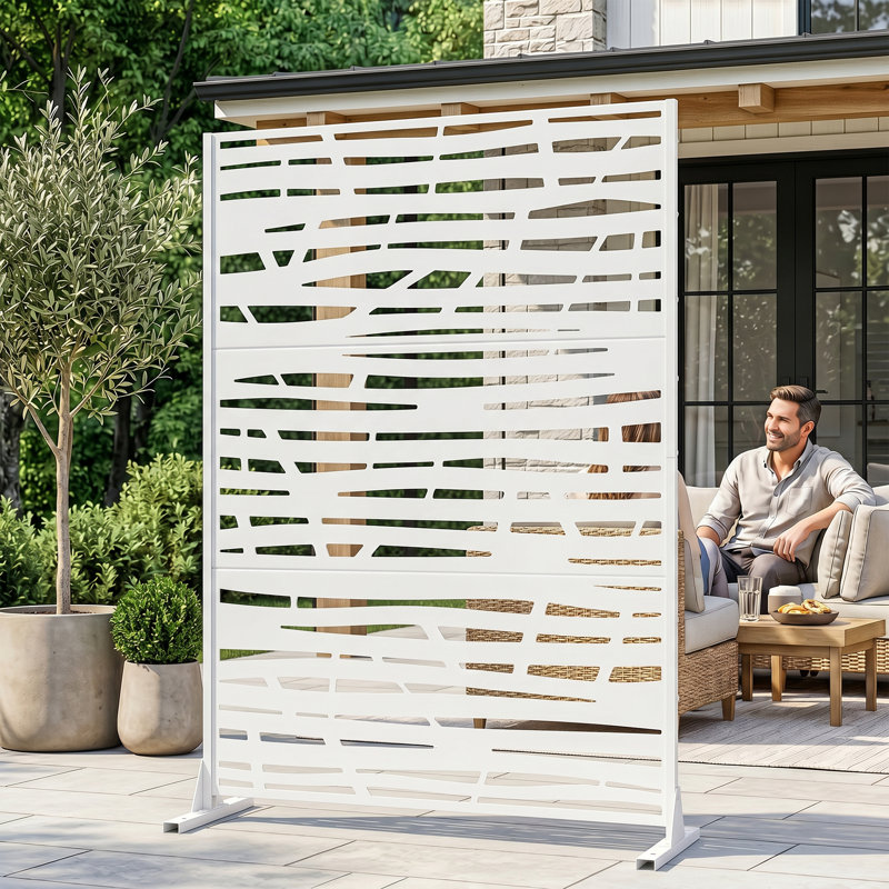 Panneau de clôture de jardin autoportant en métal H 6 pi x l 4 pi