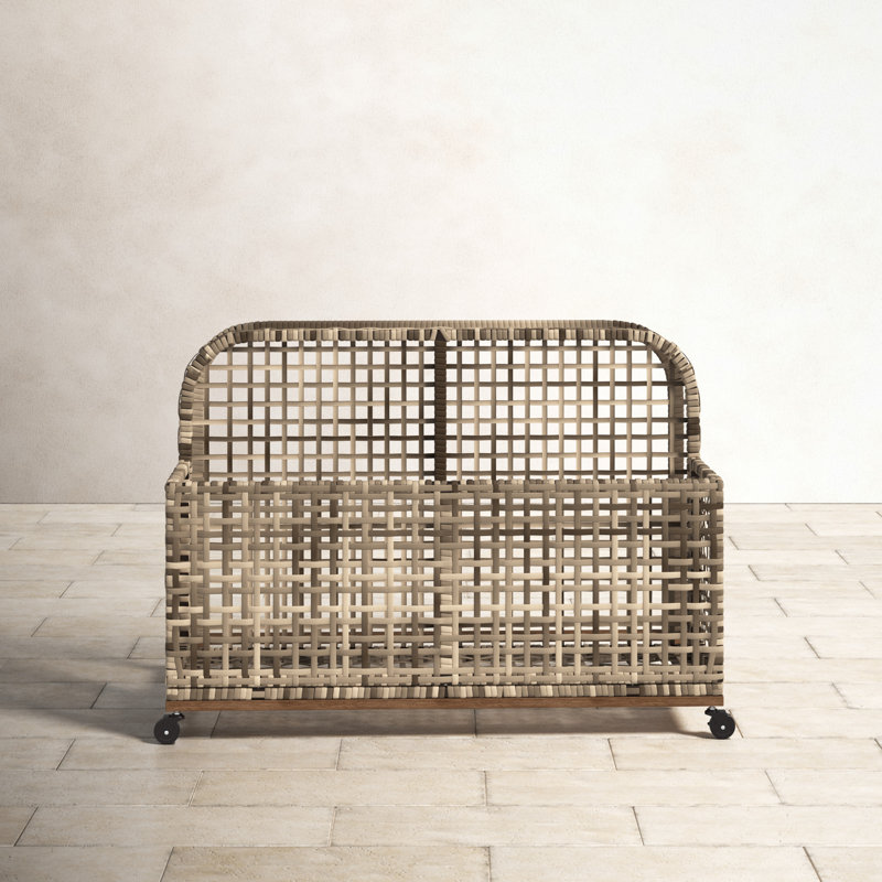 Birch Lane™ Broughton 43.5'' W 30 Gallons Water Resistant Towel Valet with Wheels in Distressed Gray/Brown