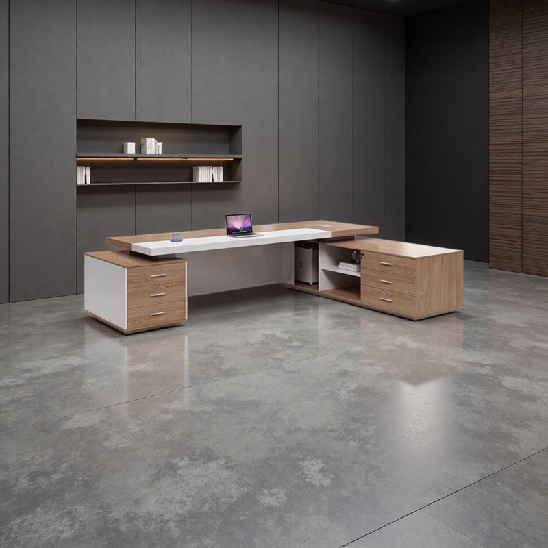 Bureau de direction contemporain, Retour à droite, H 29,53 po x l 78,74 po x P 62,99 po