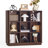 9 Cube Storage Book Shelf, 41" Tall Organizer Bookcase With Curved Edge, Wood Floor Standing 3-Tier Cubby Bookshelf With Base, Vintage Display Book Case For Bedroom, Office-161570689-160441336