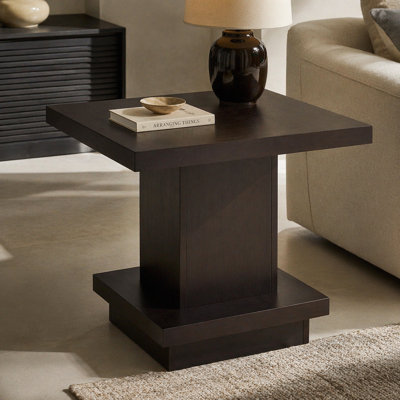 Mbala Cappuccino Square Pedestal End Table