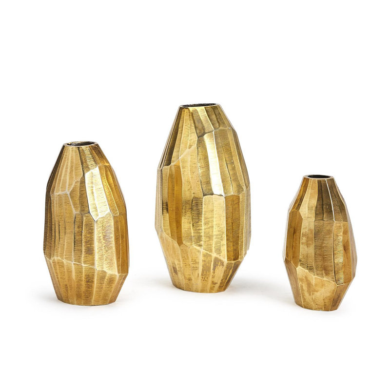 Set Of 3 Hand Etched Vase