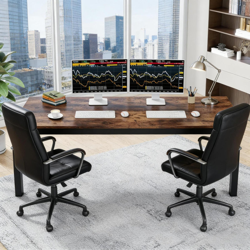 Bureaux spacieux et spacieux, fer forgé, bureau industriel rustique