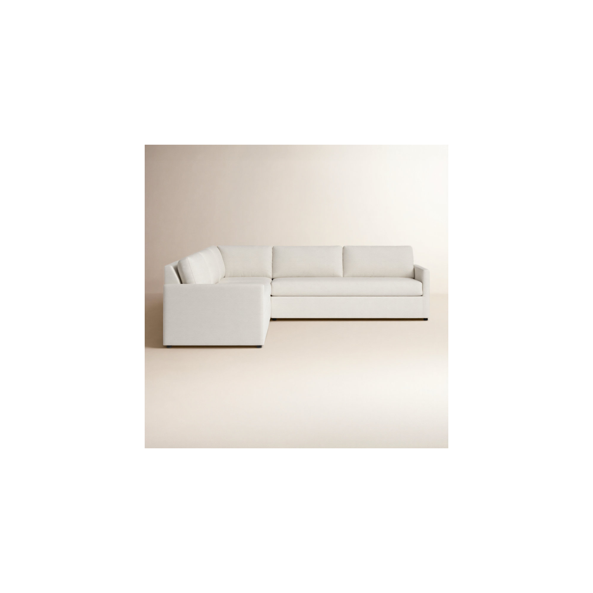 Damari 119" 3 - Piece Upholstered Corner Sectional , John Sepia Performance Linen Blend