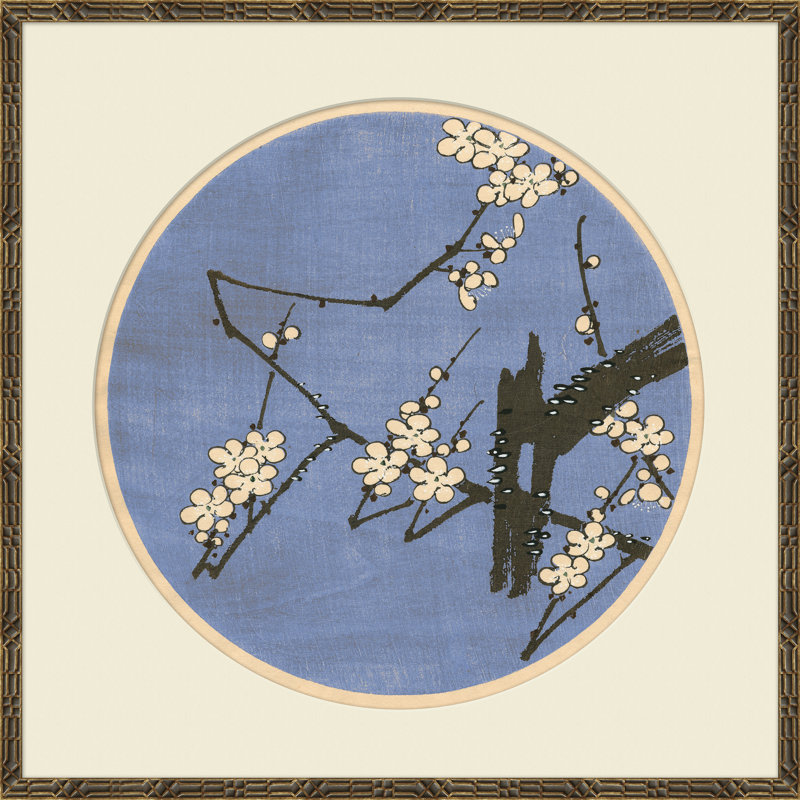 Cherry Blossom Woodblock II Giclee Print, Gold