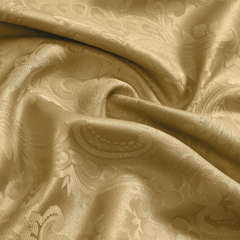 Corson Woven Damask Jacquard Polyester Tablecloth, Gold, 120" L x 60" W Rectangle