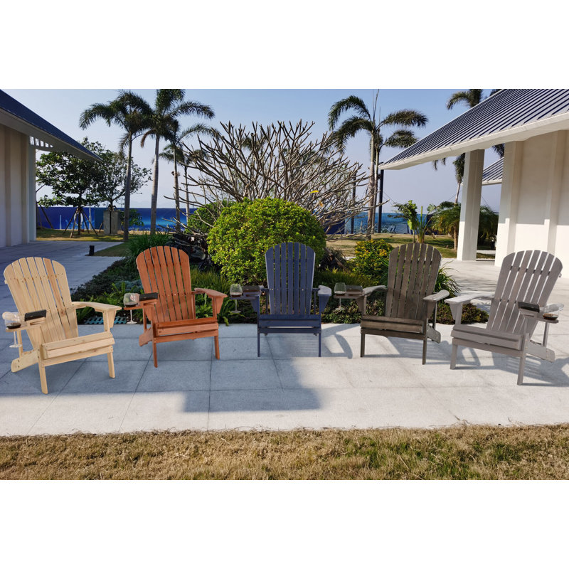 Chaise Adirondack avec téléphone et porte-gobelet (ensemble de chaise et repose-pieds), Bleu marine