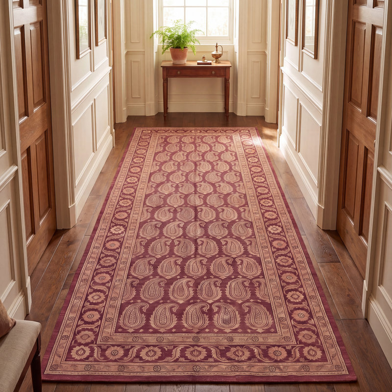 Tapis Fielding traditionnel à motif floral intégral, cuivre, vert, crème et rose, lavable à la machine, antidérapant, à poils courts, pour l'intérieur et l'extérieur, adapté aux animaux domestiques, idéal pour le salon, la chambre, la salle à manger, l'entrée, le couloir ou le bureau.