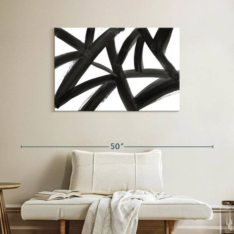 Abstrait Avery Black Roads, H 26 po x l 39 po