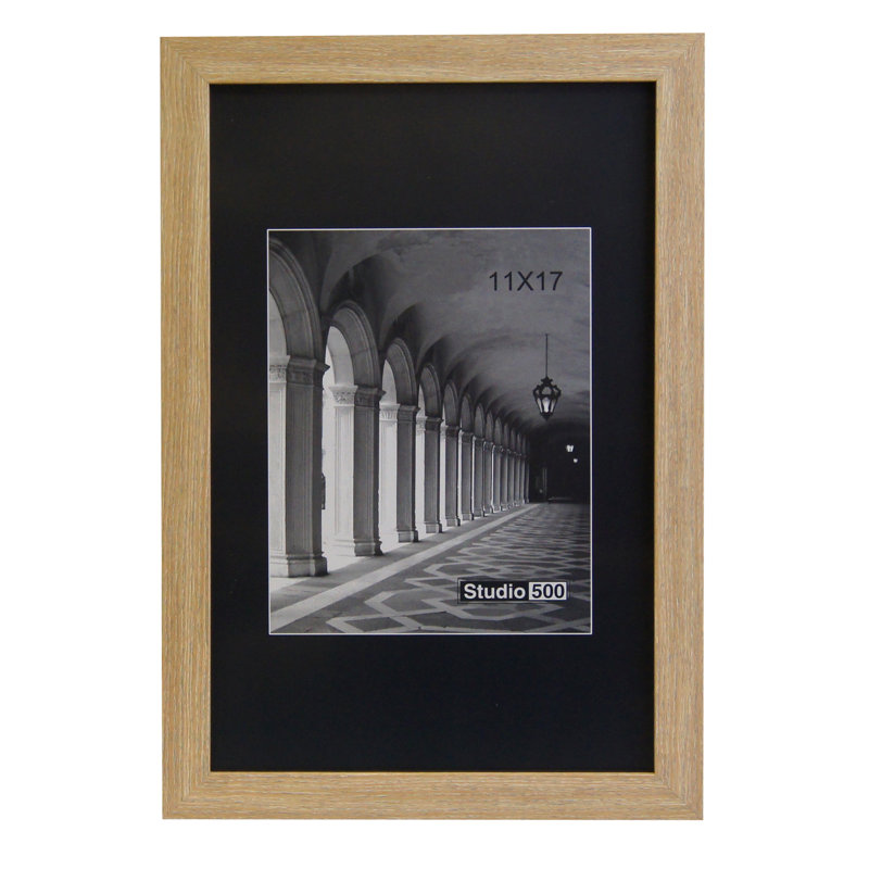 Glass Beveled Picture Frame, 14" x 11", Natural