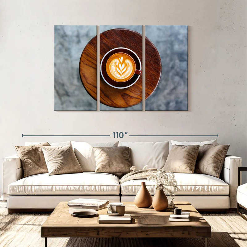 Café au lait artistique Yarlin, H 48 po x l 74 po