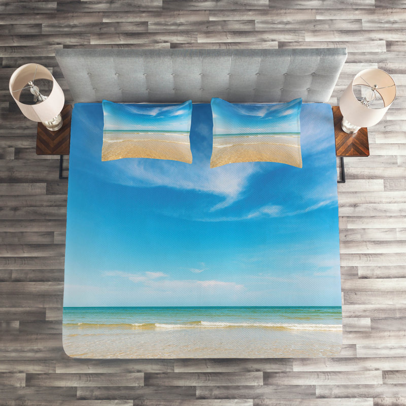 Coastal Polyester Coverlet, King Bedspread + 2 Shams