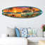 Coucher de soleil coucher de soleil, planche de surf, art mural, décoration côtière faite à la main par g. Debrekht-1947779299