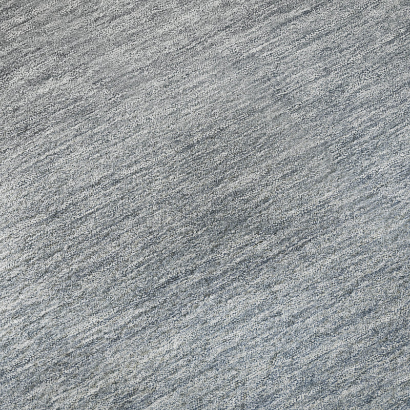 Gray and Blue Ombre Washable Synthetic Rectangular Rug