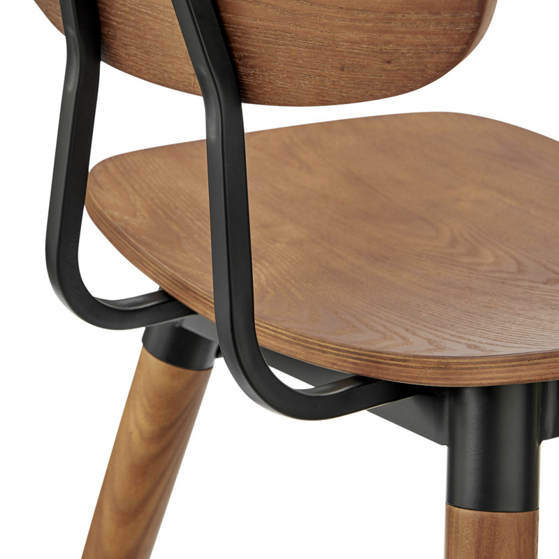 Vega Stool With Matte Black Steel Frames And Walnut Stained Wood - Set Of 1, Counter Stool (26" Seat Height)