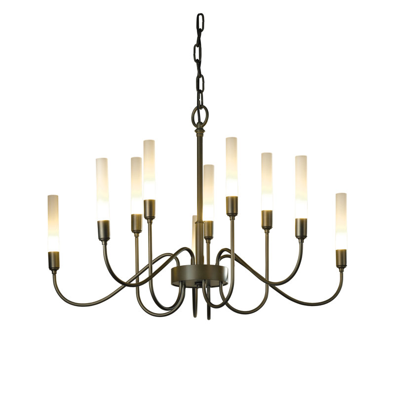 Lisse 10 - Light Candle Style Classic/Traditional Chandelier, Dark Smoke