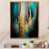Toile avec cadre flottant or