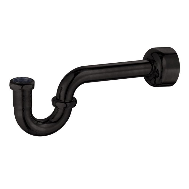 Kingston Brass Circlet 1-1/4-inch Brass P-Trap, 18 Gauge, Matte Black