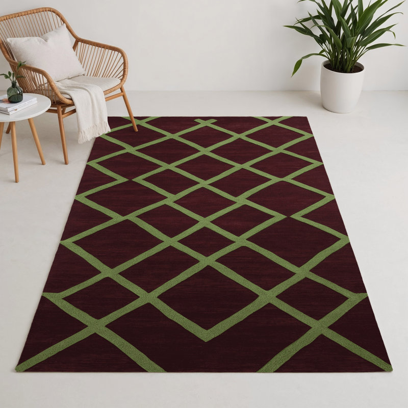 Tapis rouge intérieur et extérieur Trellis, Rond 5 pi