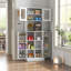 Garde-manger 71 po avec support à micro-ondes, huche de cuisine autoportante avec portes et tablettes réglables 71 po