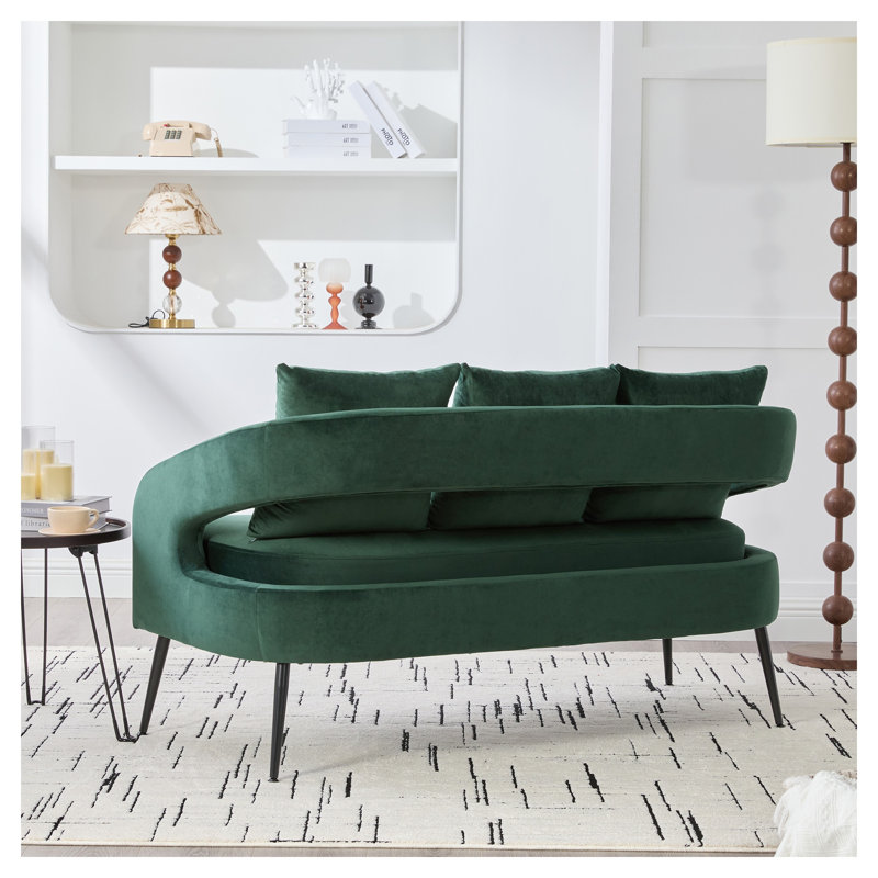 Causeuse en velours 53,7 po