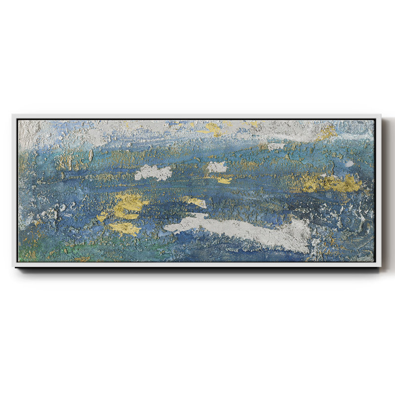 Sparkling Sea II- Framed Canvas, 12" H x 30" W