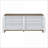 Console Cabinet White Marble Paint Oak &amp; Champagne Finish | 4 Compartments | Contemporary | Synthetic Wood