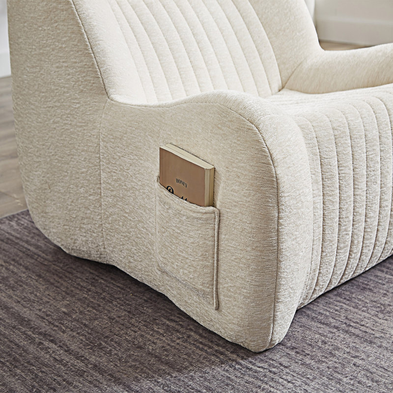 Lazy Floor Sofa Accent Chair, White