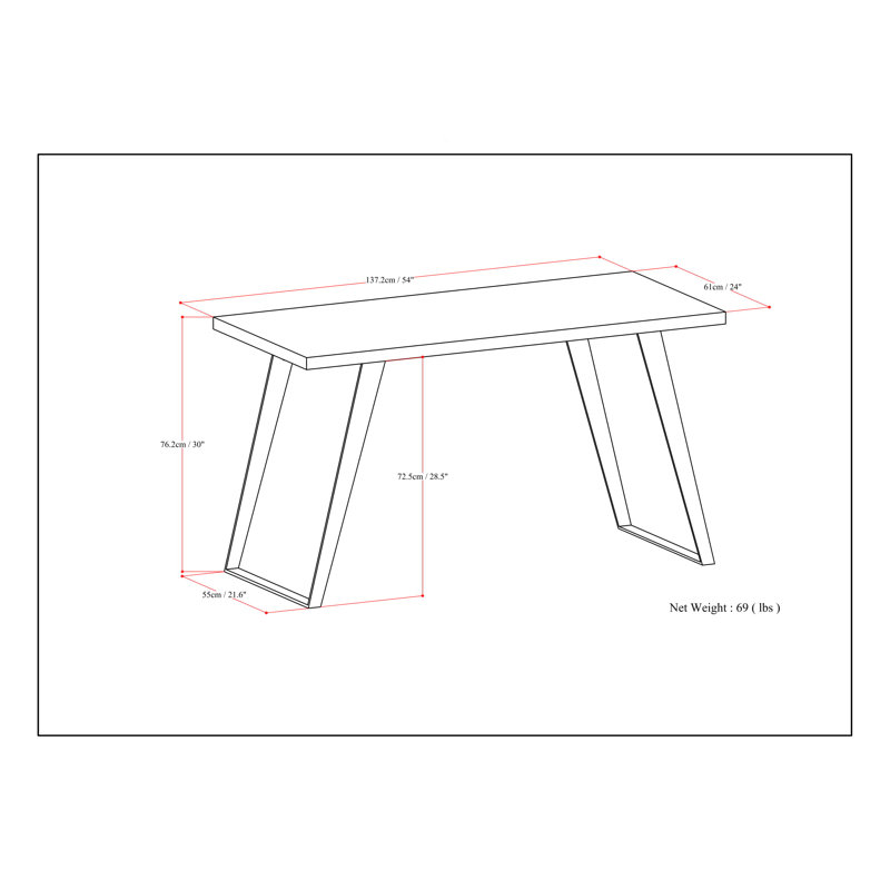 Lowry Rustic Natural Aged Brown Acacia Wood Desk