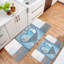 Ensemble de 2 tapis de cuisine en bois bleu