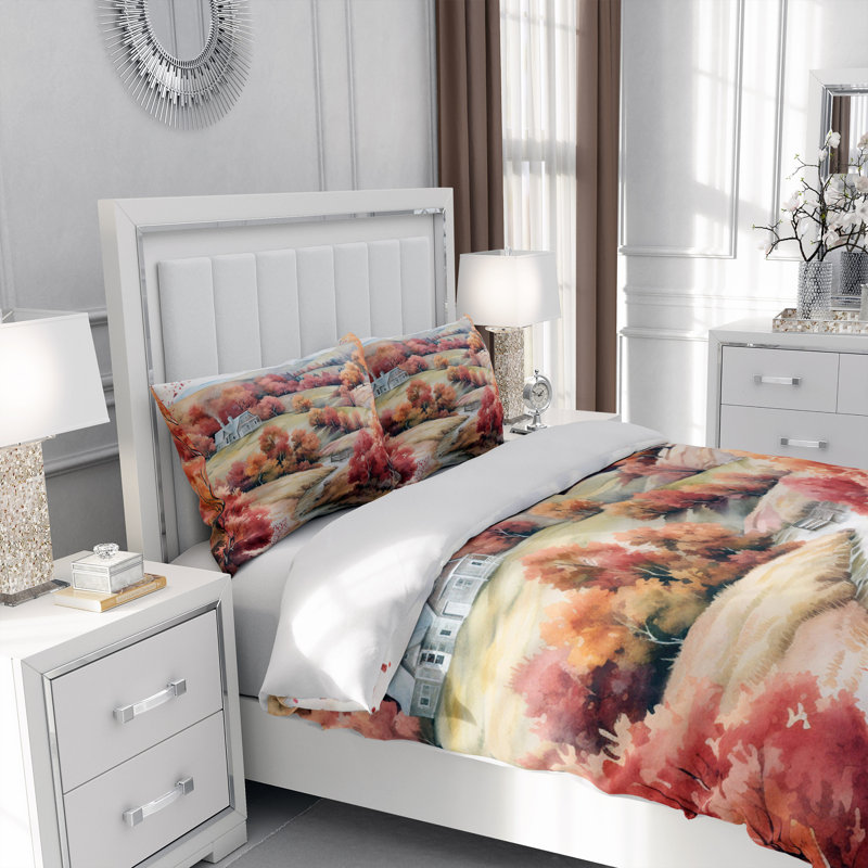 Floral Duvet Cover, Twin Duvet Cover + 1 Queen Sham