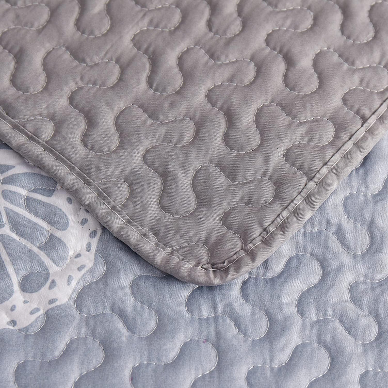 Ensemble de courtepointe à imprimé papillon: Couvre-lit doux en microfibre gris léger et chaud - Comprend une courtepointe et des taies décoratives, idéale pour la décoration de chambre