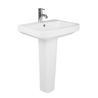 Brayden Studio Amitha 555mm L x 455mm W White Ceramic Rectangular Sink with Overflow