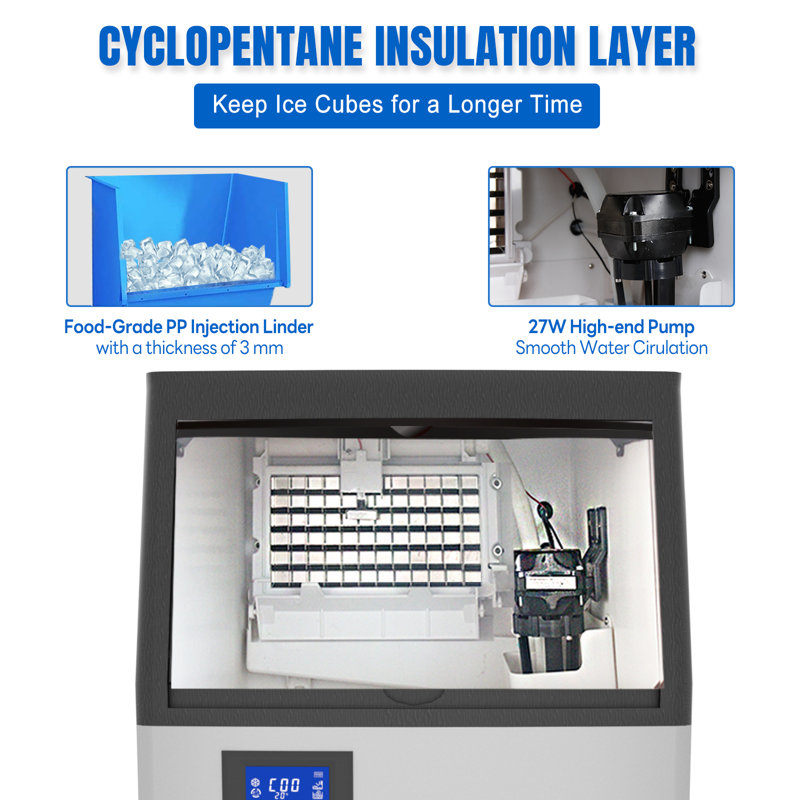 90 Lb. Daily Production Cube Ice Freestanding Ice Maker Fully automatic touch screen operation