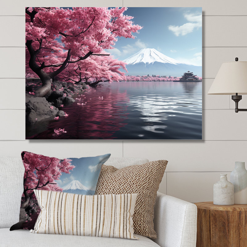 Art japonais au Japon, mont Fuji II - art mural japonais, Toile tendue, H 16 po x l 32 po x P 1 po