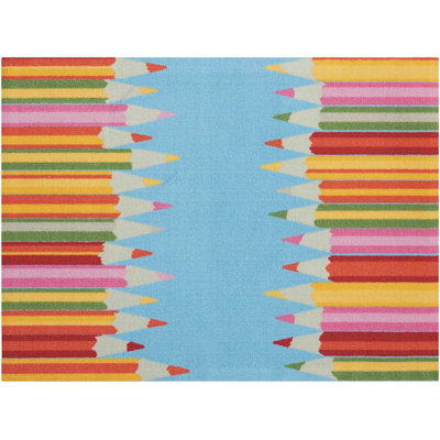 Tapis bleu / rouge Prelli