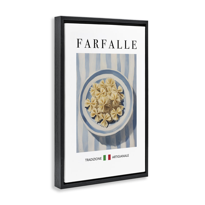 Cadre flottant traditionnel avec pâtes Farafalle, design par Andreas Magnusson, H 31 po x l 21 po