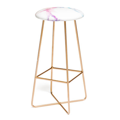 Emanuela Upholstered Counter Stool with Metal Frame