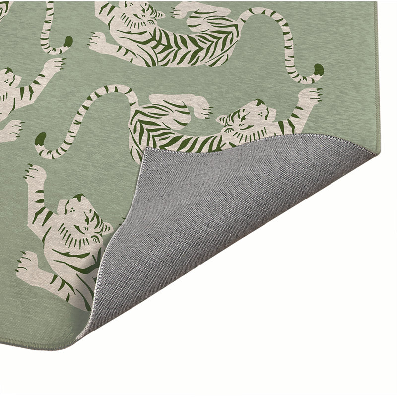 Tapis de cuisine Hey Tiger, Rectangle 5 pi x 7 pi, Vert