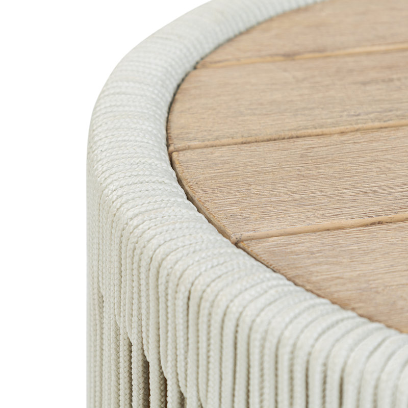 Table d'appoint ronde en corde tissée
