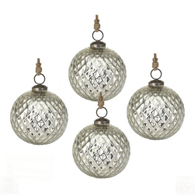 Boules de Noël en verre, décorations festives pour fêtes et fêtes, décorations d'arbre chatoyantes et élégantes