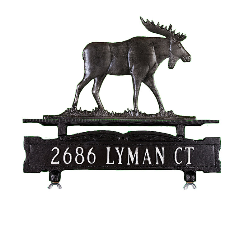 1-Line Mailbox Sign, Swedish Iron, Yes